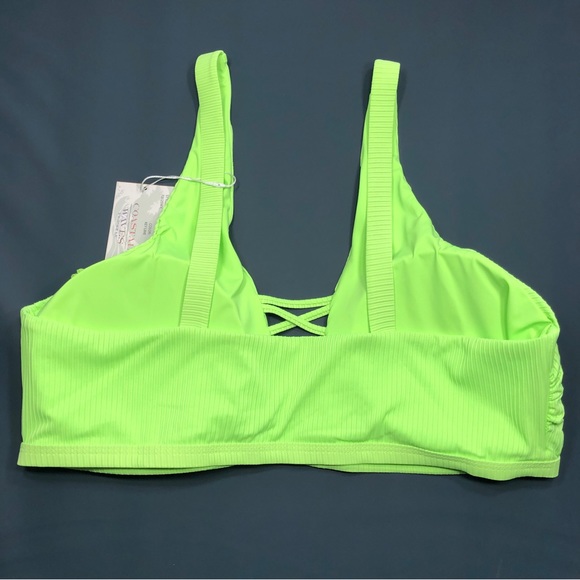 NEW Coastal Waves Caged High Waist Halter Plus Size Bikini Set Lime Green NWT 3X - Picture 7 of 12